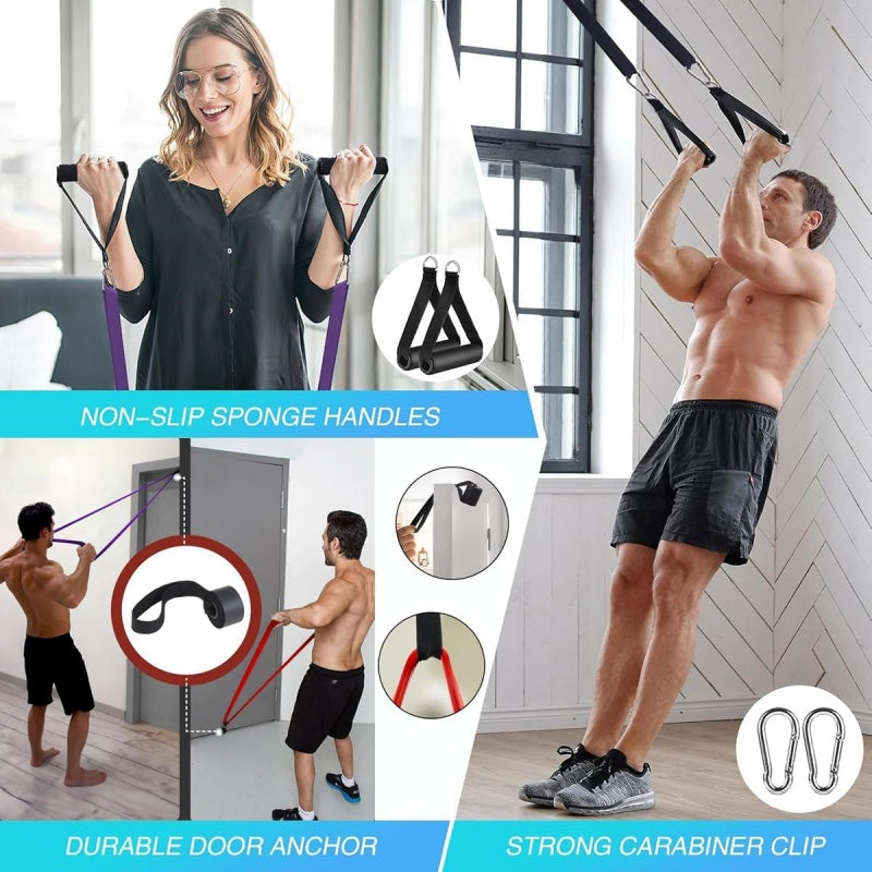 Resistance band used for pull-up assistance and upper body workout