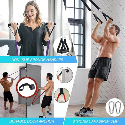 Resistance band used for pull-up assistance and upper body workout
